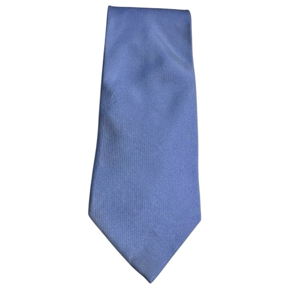 Van Heusen- Solid Blue 100% Silk Stain Resistant Tie